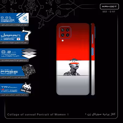 برچسب پوششی ماهوت مدل Collage of surreal Portrait of Women 1-FullSkin مناسب برای گوشی موبایل سامسونگ Galaxy M22