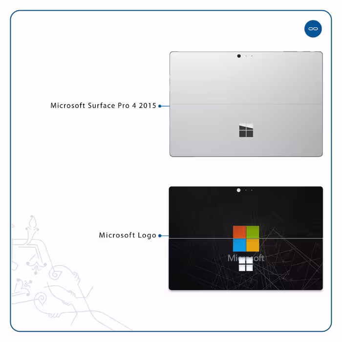 برچسب پوششی ماهوت مدل Microsoft-Logo مناسب برای تبلت مایکروسافت Surface Pro 4 2015