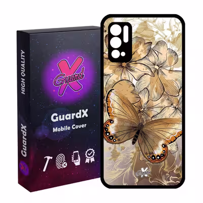 کاور گارد ایکس طرح پروانه مدل Glass10272 مناسب برای گوشی موبایل شیائومی Redmi Note 10 5G / Poco M3 Pro