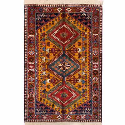 فرش دستبافت یک و نیم متری طرح لوزی کد AA476