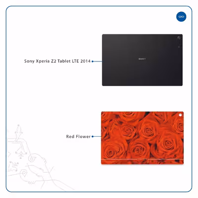 برچسب پوششی ماهوت مدل Red-Flower مناسب برای تبلت سونی Xperia Z2 Tablet LTE 2014