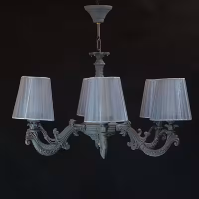 لوستر 6 شعله مدل کریستالی شید دار کد 124