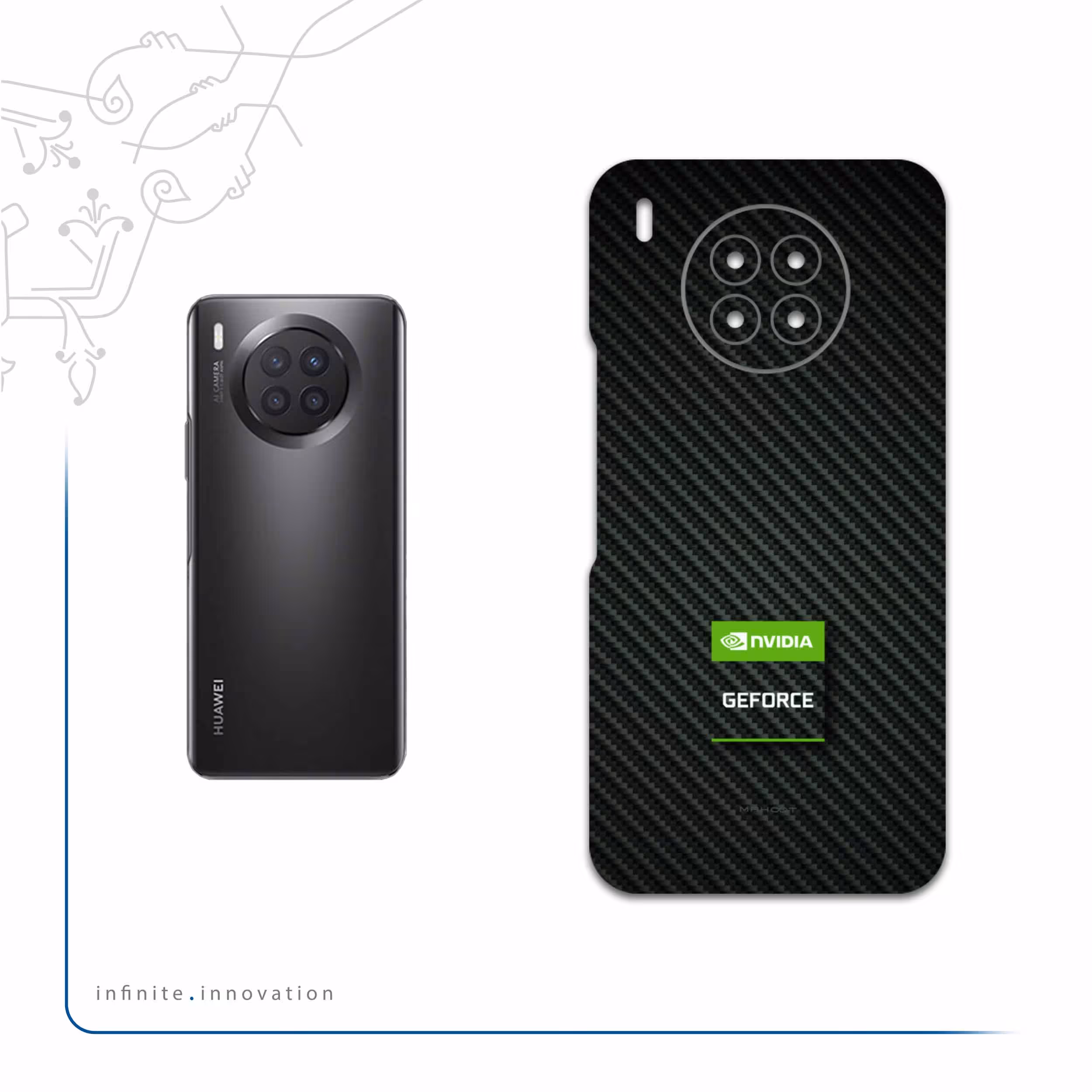 برچسب پوششی ماهوت مدل Nvidia-Brand مناسب برای گوشی موبایل هوآوی Nova 8i
