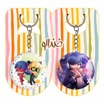 جاکلیدی خندالو مدل دختر کفشدوزکی و پسر گربه ای کد 35053506 مجموعه 2 عددی