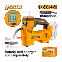 ارسال فوری   امکان خرید حضوری   ضمانت اصالت کالا   کمپرسور شارژی 20 ولت (قابل اتصال به فندکی ماشین) اینکو کد CACLI2012