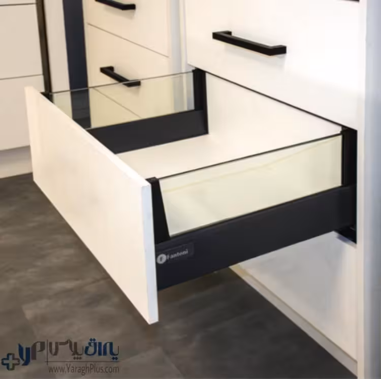 ریل کشو بدنه‌ دار دبل باکس ارتفاع بلند با دیزاین ساید شیشه فانتونی