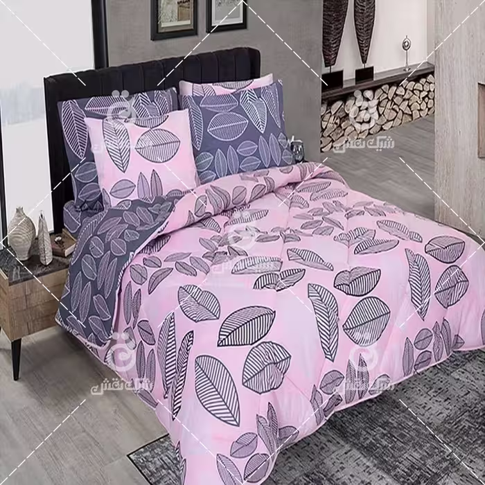 روتختی نخ کتان طرح برگ کد 2