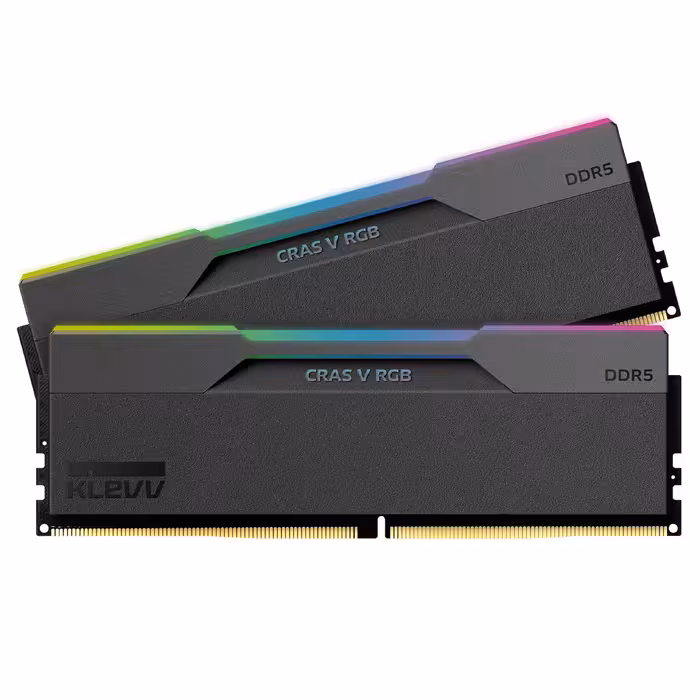 رم دسکتاپ کلو KLEVV CRAS V RGB BLACK 32GB (2x16GB) 7600MT/s CL36 DDR5