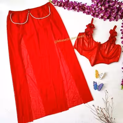 نیم تنه فنردار دامن مرواریدی فری سایز تا 44