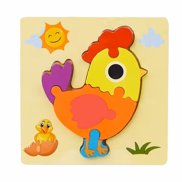 پازل چوبی برجسته طرح خروس