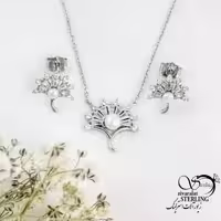 نیمست نقره بادبزنی مروارید دار عیار925 کد 18542