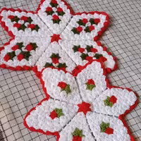 زیر  قابلمه و دستگیره مدل ستاره دستباف برای جهیزیه عروس و ست آشپزخانه با سایزها و رنگهای متفاوت 