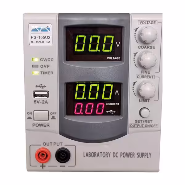 منبع تغذیه دیجیتال 0-15 ولت 5 آمپر آداک PS-155U2