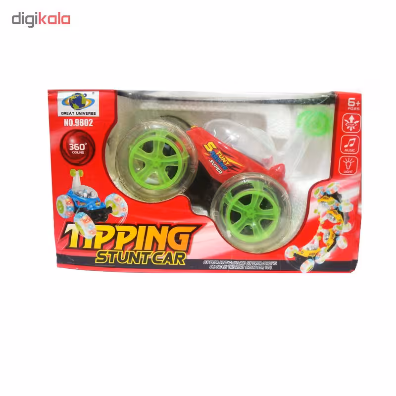ماشین دیوانه کنترلی مدل چهار باطری 9802 TIPPING STUNT Stunt Car کد1404