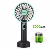 فن دستی قابل شارژ قابل حمل با لامپ