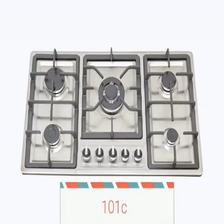 اجاق گاز صفحه ای  استیل 5 شعله کیارا کد 101
