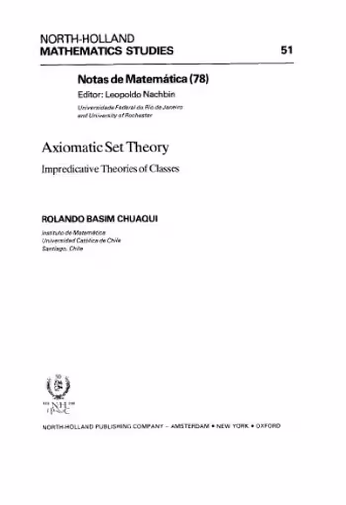 خرید و دانلود نسخه کامل کتاب Axiomatic set theory: impredicative theories of classes