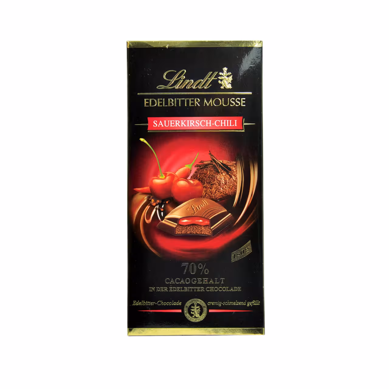 شکلات لینت 70% موس و آلبالو و فلفل - lindt
