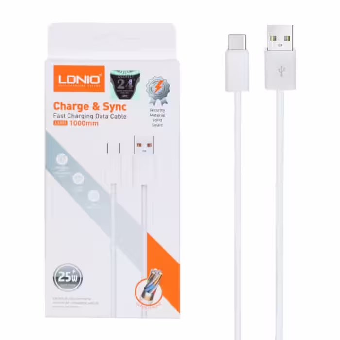 کابل شارژ فست تایپسی LDNIO Type-C مدل LS901 – کد5495
