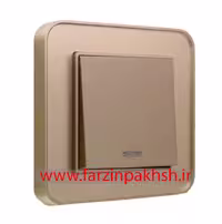 کلید یک پل توکار ایران الکتریک مدل ارس، جنس پلکسی، رنگ بژ با زه مشکی