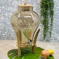 کلمن شیشه ای دلینا چوبی شامپاین