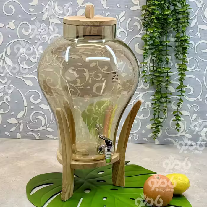 کلمن شیشه ای دلینا چوبی شامپاین