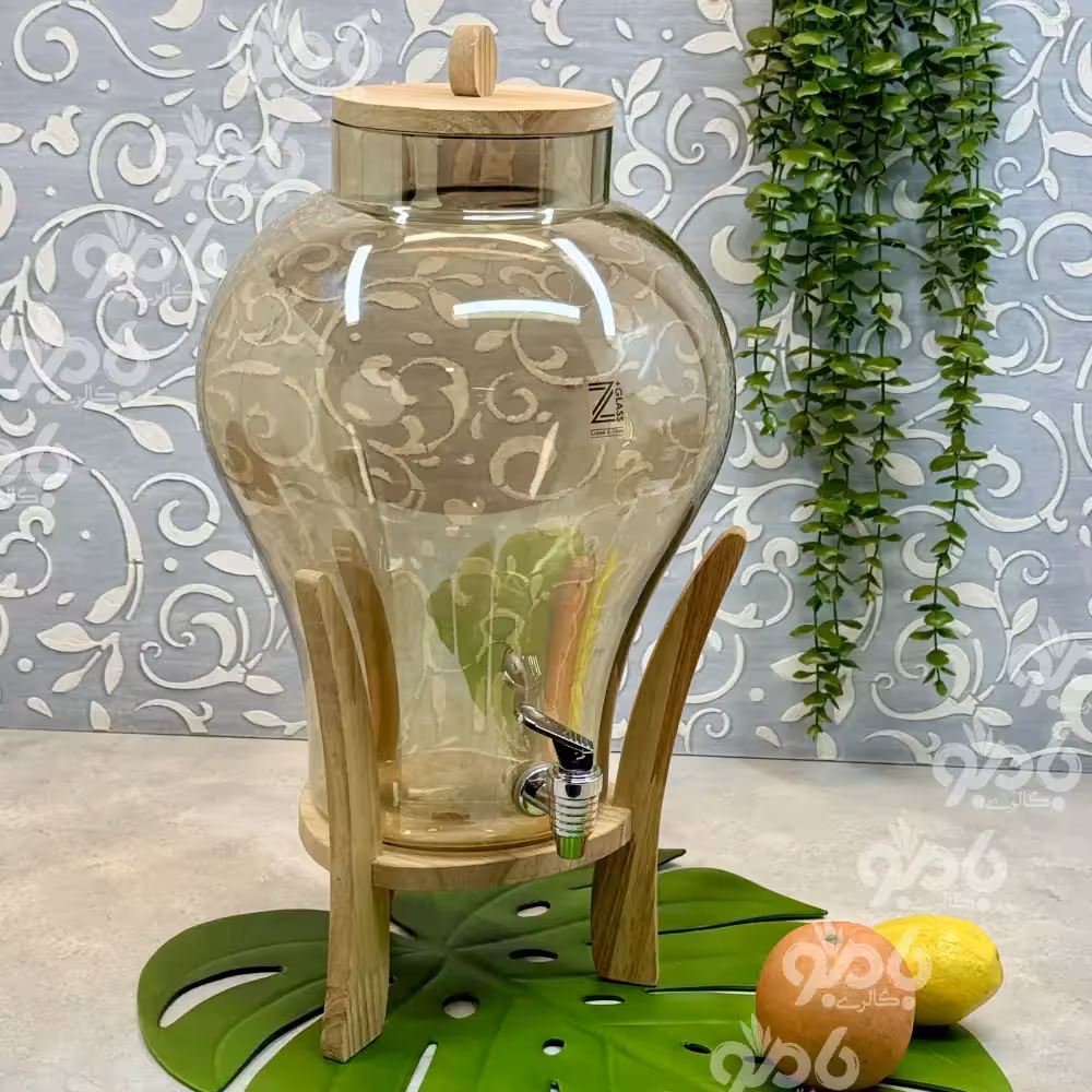 کلمن شیشه ای دلینا چوبی شامپاین