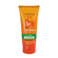 کرم ضدآفتاب فاقد چربی 50 SPF بژ طبیعی با خاصیت مات کنندگی و پوشانندگی بالا آکنه سول آردن سان 50 گرم Ardene Sun