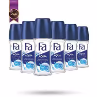 6 عدد مام رول ضدتعریق فا Fa مدل رایحه‌ی خنک و دریایی Aqua حجم 50 میلی‌ لیتر (اورجینال)