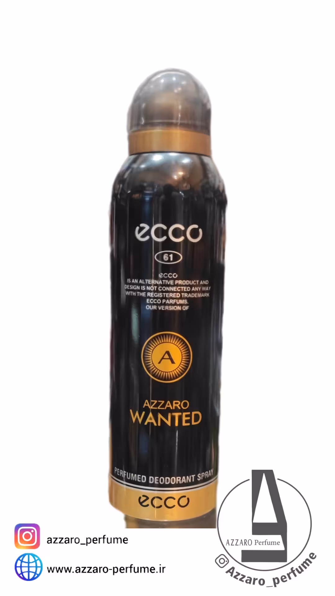اسپری مردانه اکو ecco رایحه آزارو وانتد azzaro wanted حجم 200 میل