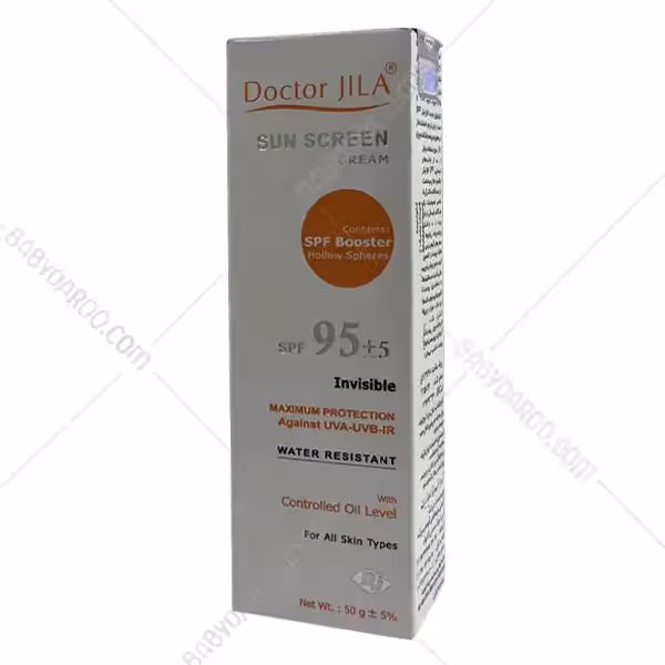 کرم ضد آفتاب spf 95 بی رنگ دکتر ژیلا