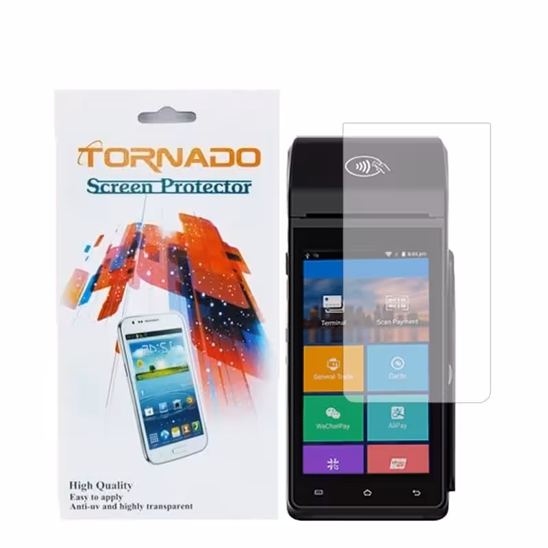 محافظ صفحه نمایش تورنادو مدل نانو گلس مناسب برای دستگاه کارتخوان اندروید N910 نیولند