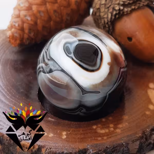 گوی عقیق سلیمانی اصل سنگی H3069