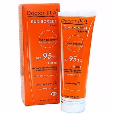کرم ضدآفتاب SPF 95 مناسب انواع پوست دکتر ژیلا ( رنگی )