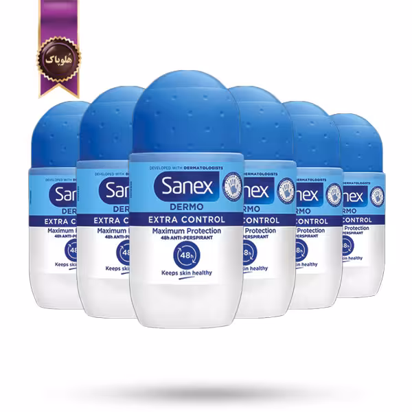 6 عدد مام رول ضد تعریق سانکس Sanex مدل اکسترا کنترل Extra Control حجم 50 میلی لیتر (اورجینال)