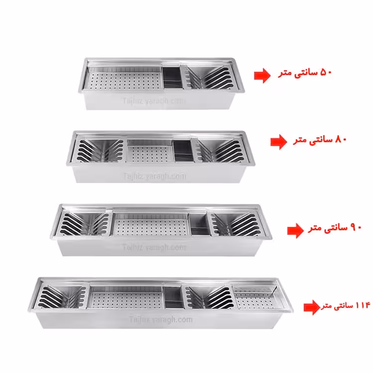 آبچکان توکار 114 سانتی متر استیل