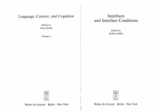 خرید و دانلود نسخه کامل کتاب Interface and Interface Conditions (Language, Context and Cognition 6) (Language, Context, and Cognition)