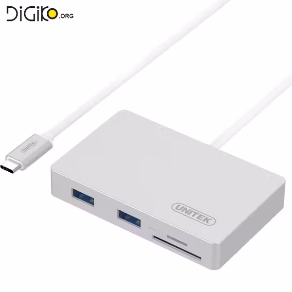 تبدیل TYPE-C به HUB USB3.0 2 PORT و  MICRO SD و SD و TYPE-C PD DATA  (مارک UNITEK)