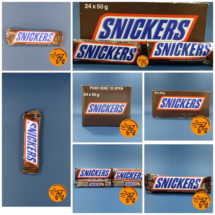 شکلات  اسنیکرز  50  گرمی  اصلی  با لایه های کارامل و بادام زمینی  طعمی جذاب  خوشمزه و  لذیذ