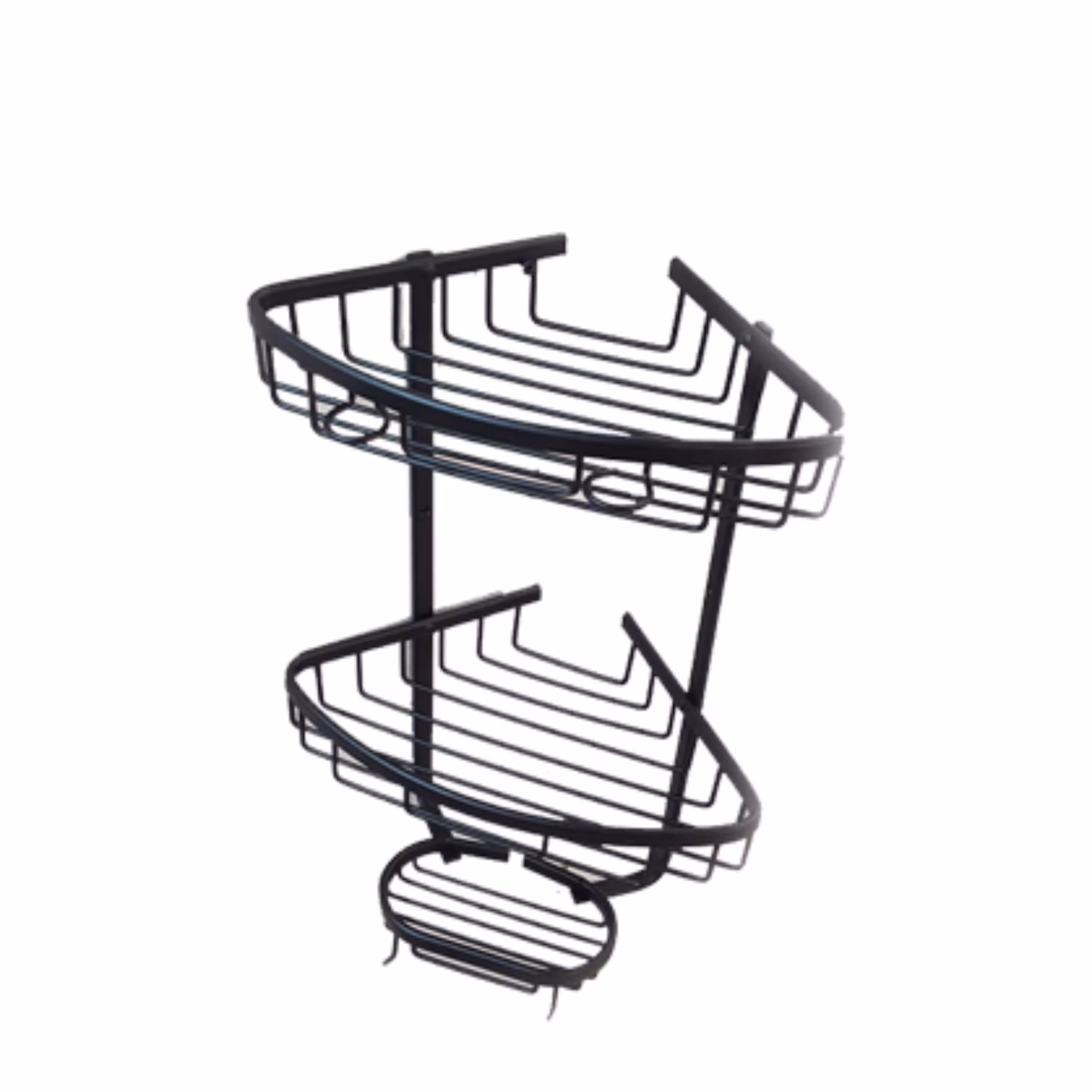 قفسه حمام آلومینیومی 2 طبقه رنگ مشکی