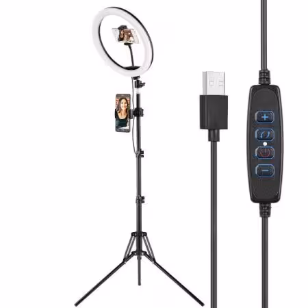 رینگ لایت مدل MX-260 سایز 26 سانتی متری همراه با سه پایه
