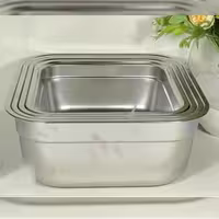 لگن استیل 4 عددی یونیک مربع