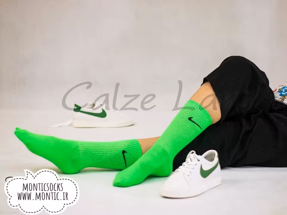 جوراب ساقدار کالزی لند طرح نایک سبز