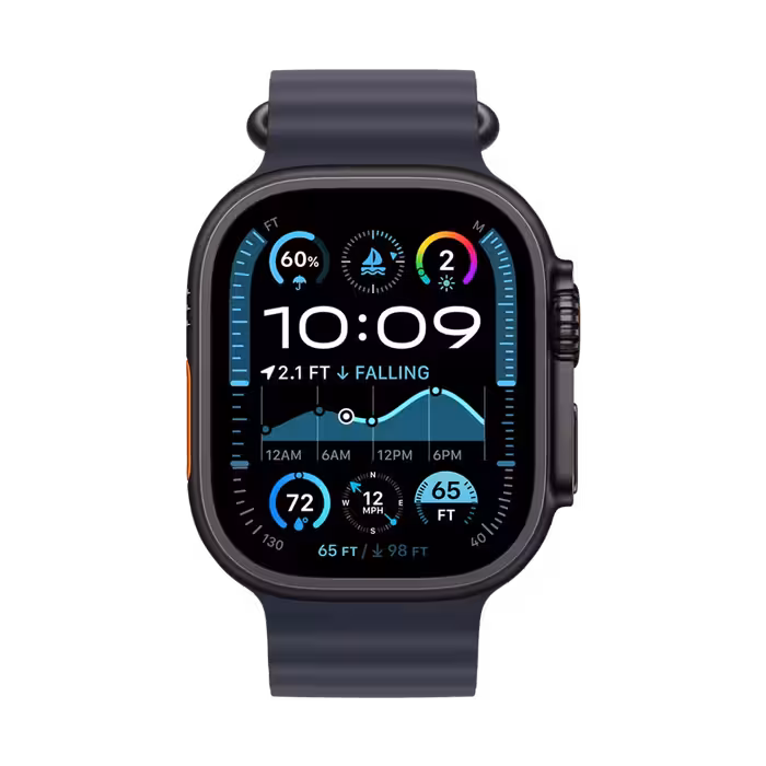 اپل واچ مدل اولترا نسل 2 تیتانیومی مشکی با بند اوشن نیوی