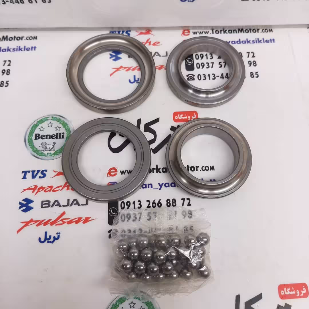 کاسه و ساچمه فرمان کامل موتور پالس 180 ، 200 و 220 UG4 ( بدون هندل ، زین دو تکه ) و 150 و 200 NS ان اس و RS ار اس و اونجر 200 و 220 هندی