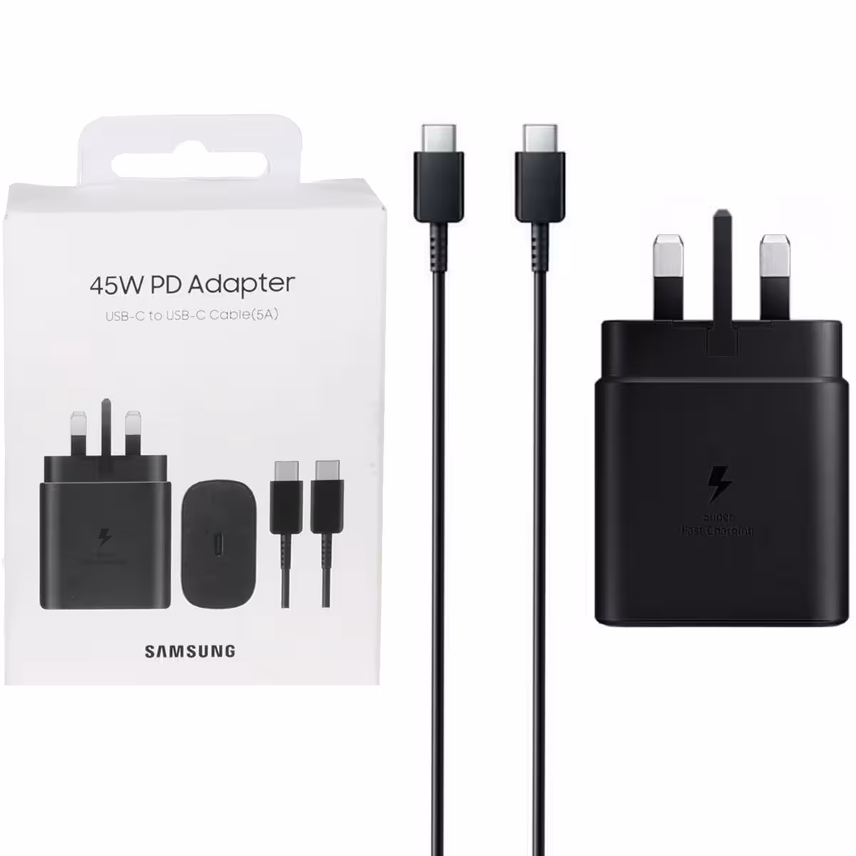 شارژر  سوپر فست SAMSUNG 45W  به همراه کابل دوسر تایپ سی اصل