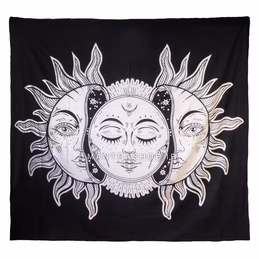 بکدراپ تپستری هندی طرح سه خورشید (روتختی دو نفره) کد 509