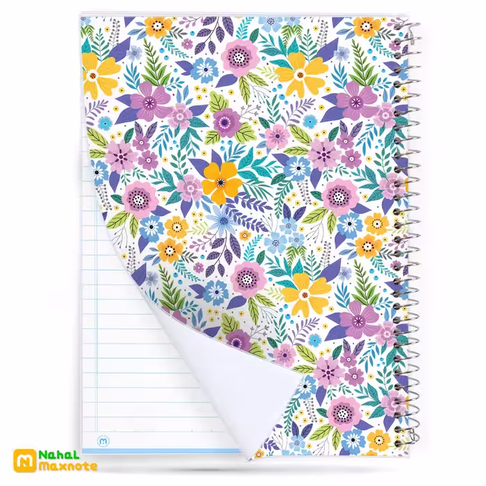 دفتر 100 برگ سیمی طلقی طرح گل کد 9122.طرح 2
