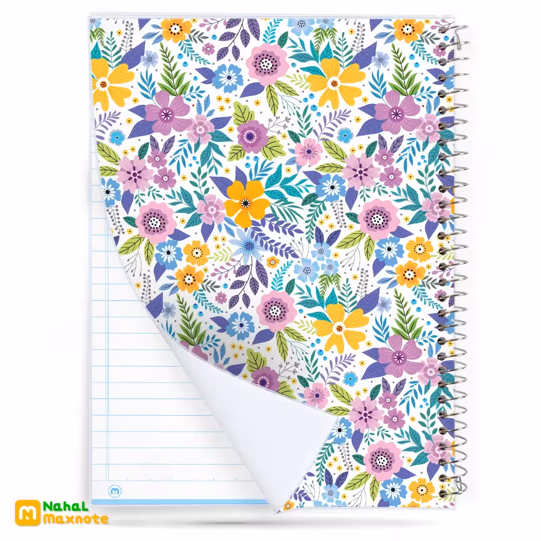 دفتر 100 برگ سیمی طلقی طرح گل کد 9122.طرح 2