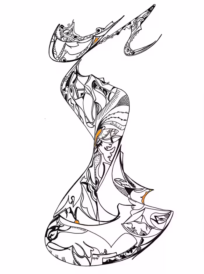 طراحی انتزاعی ، هم استفاده دکوراتیو هم اثر قابلیت استفاده در صنایع مختلف است از پارچه ،چوب ،فلزات ، طلا،البسه،اکسسوری، معماری و ……